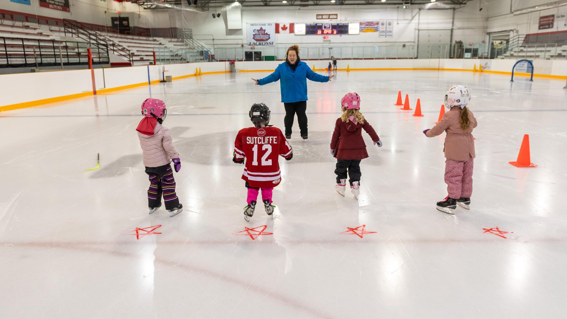A Group of Children Learning to Skate at Planet Ice