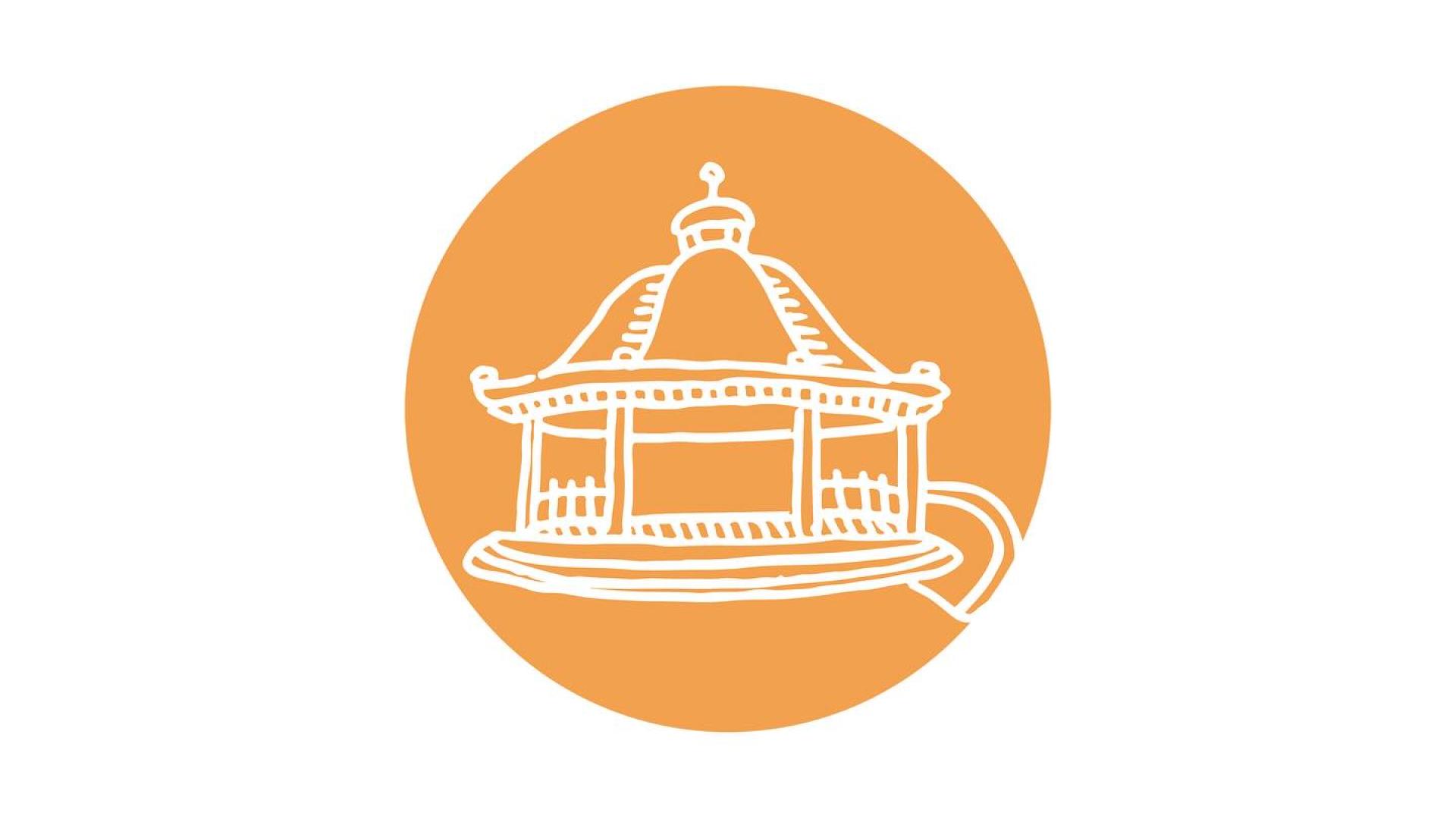 Illustration of the Bandstand in Memorial Peace Park by Alex Neff