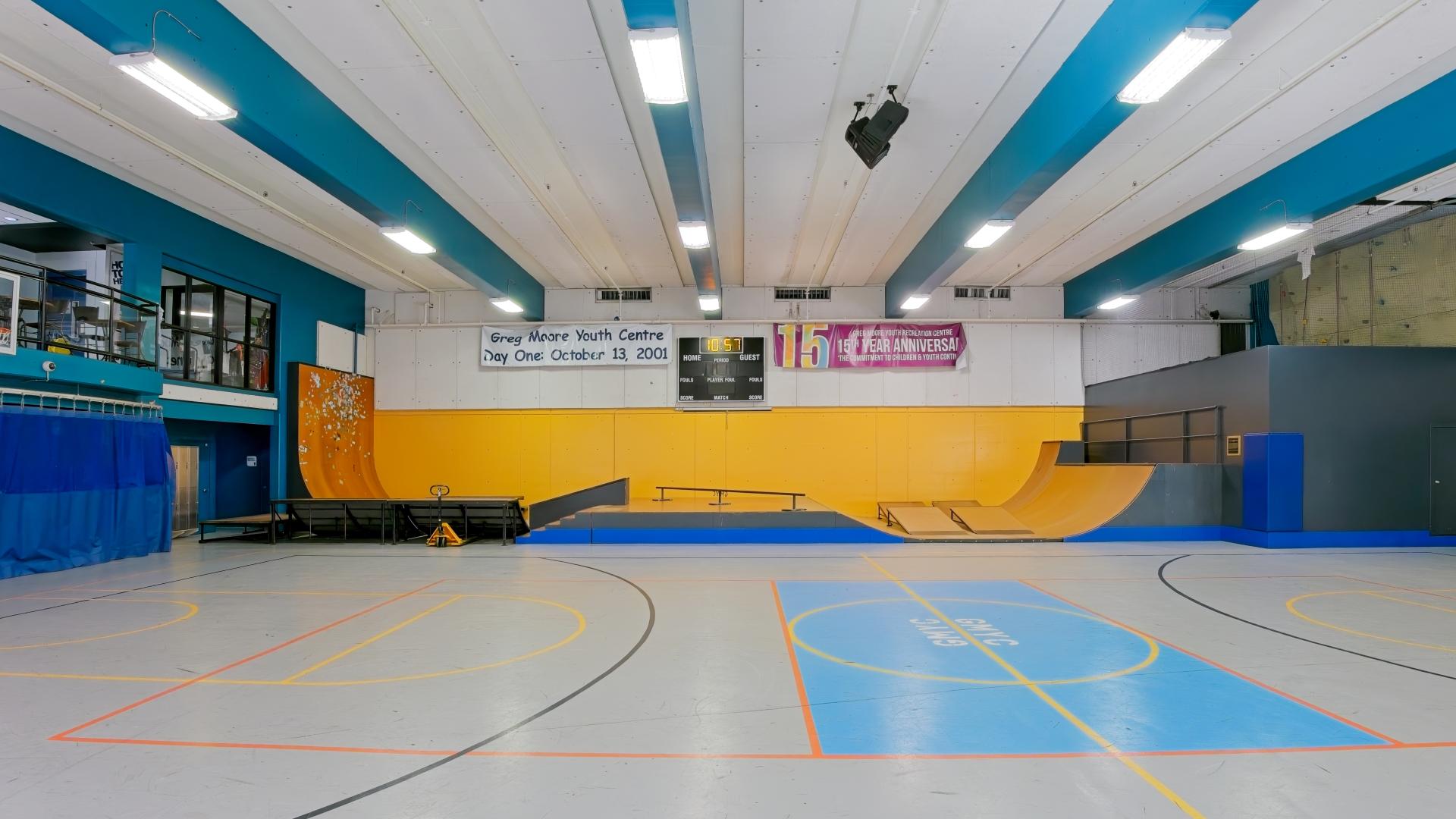 An Interior View of the Skateboard Equipment in the Greg Moore Youth Centre 