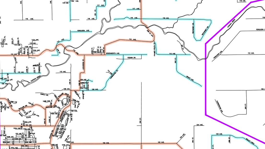 A close up of part of the Route 2 map.