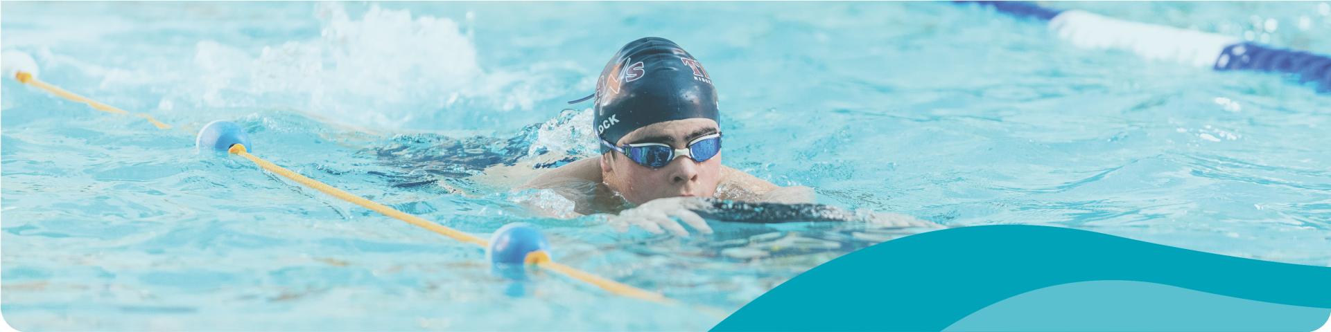 athlete swimming in the pool