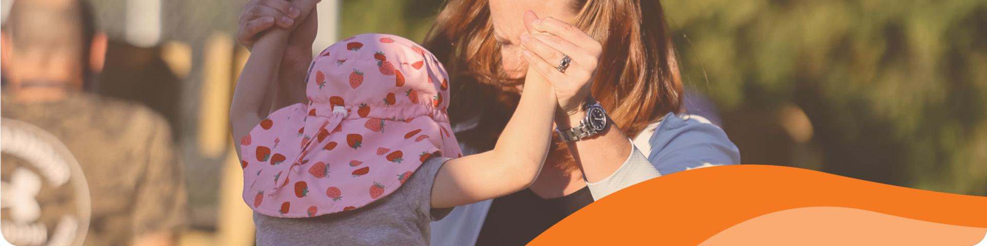 mother playing with a child