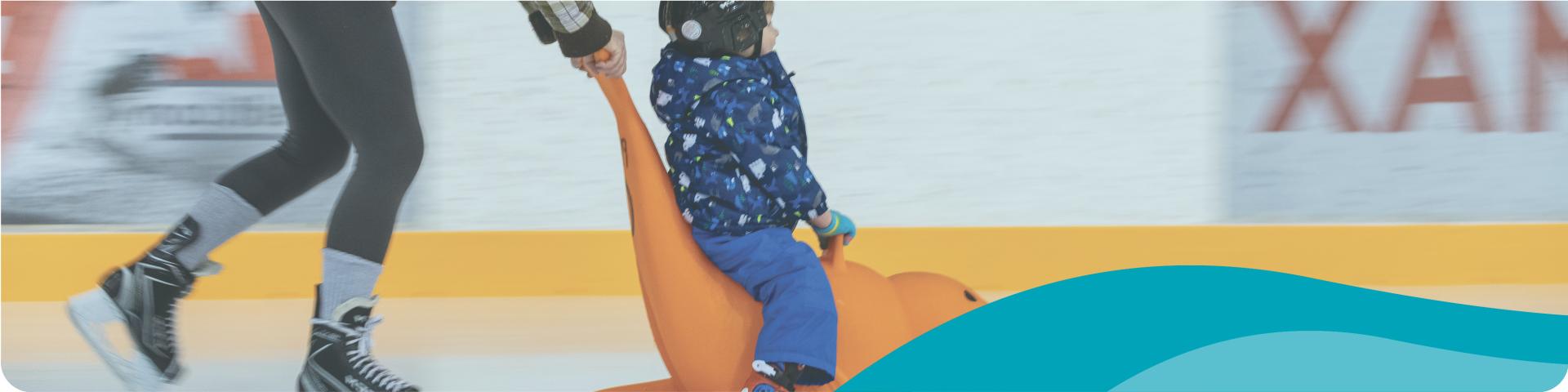 mother and a child skating