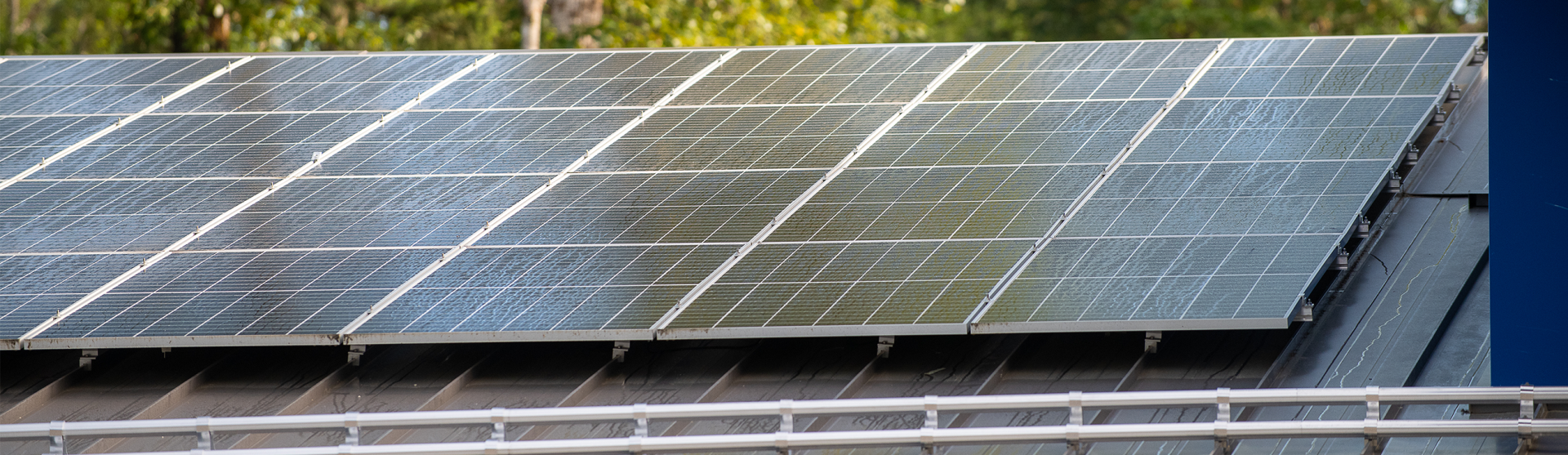 Solar panels sit on the roof of the Albion Community Centre soaking up the sun.