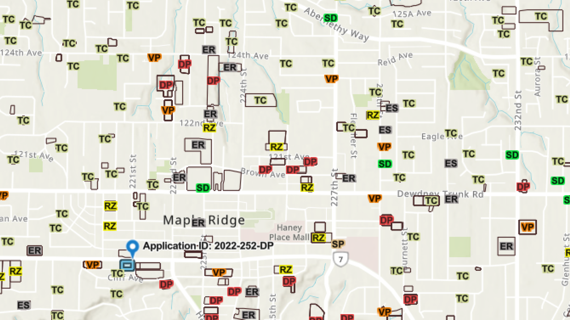 thumbnail image of the land development application map