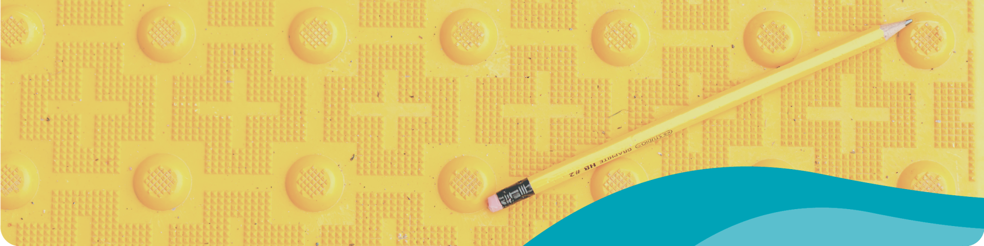 Yellow Textured Crosswalk with Yellow Pencil