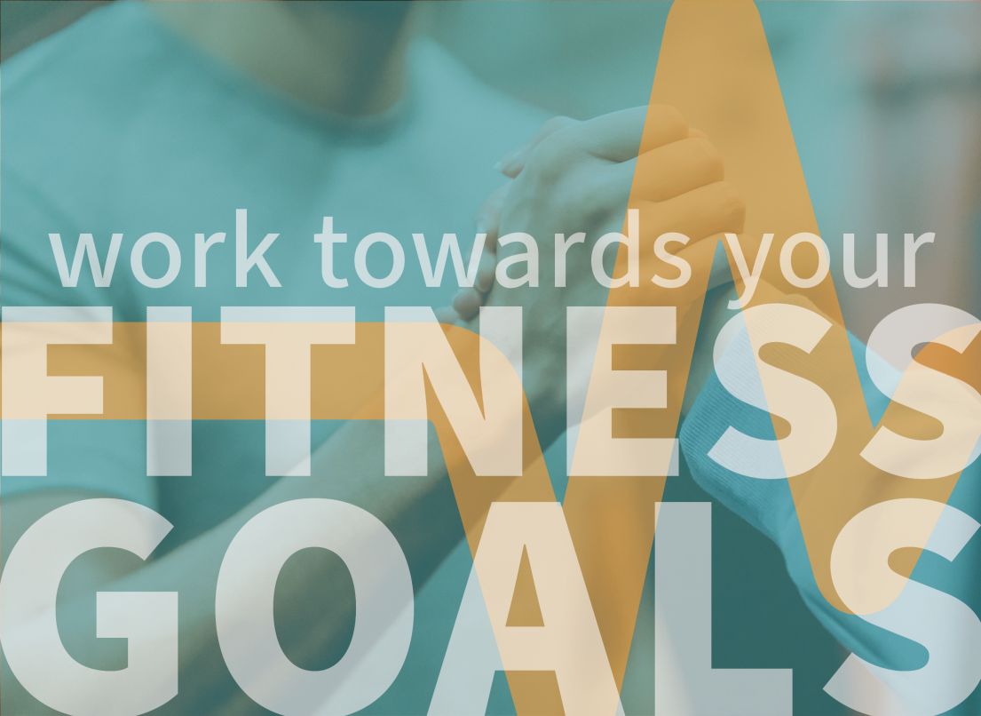 Two People Shaking Hands with Words Work towards your fitness goals